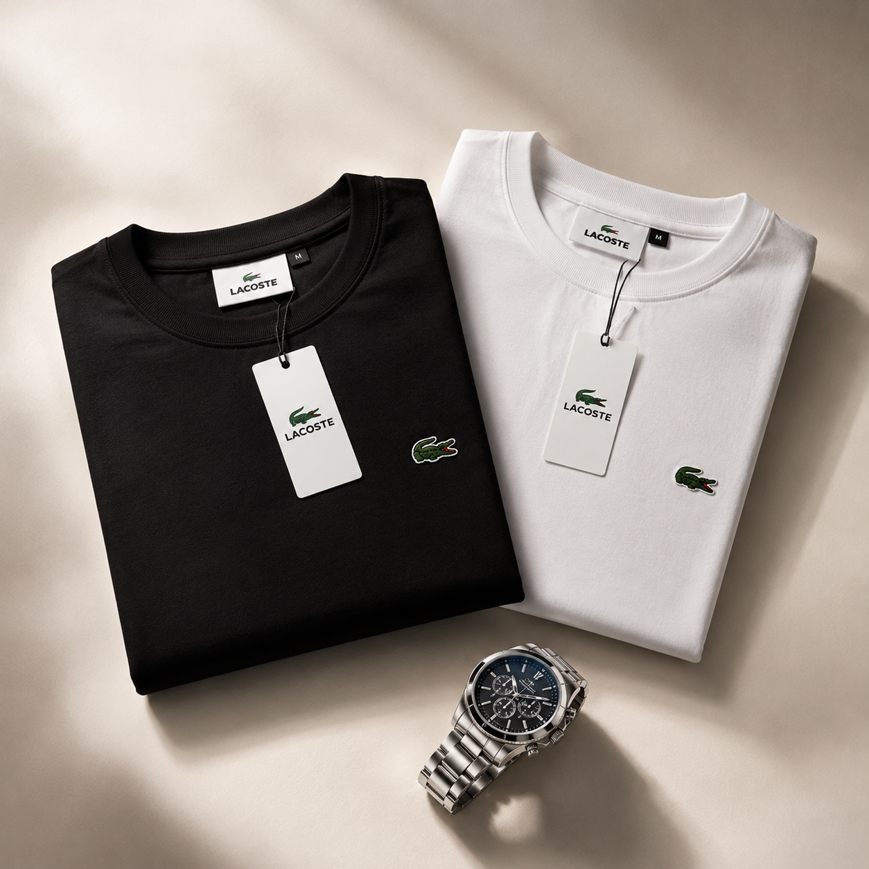 2 Lacoste Shirts + Free Watch – Limited-Time Offer